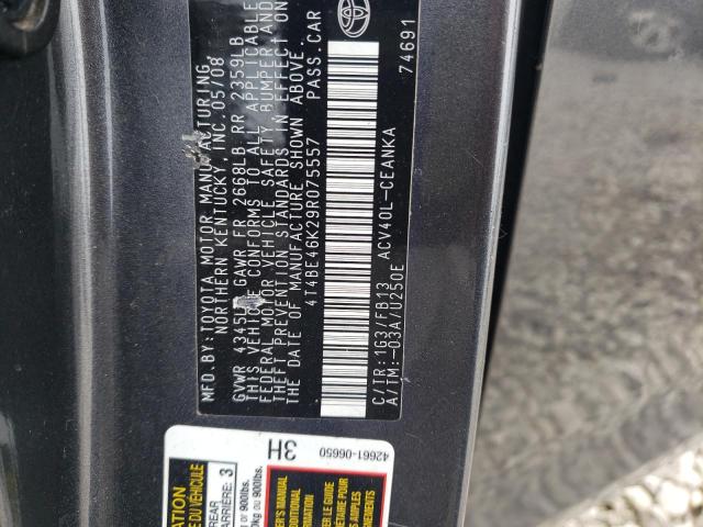 Photo 10 from auction – 2009 TOYOTA CAMRY BASE with VIN 4T4BE46K29R075557