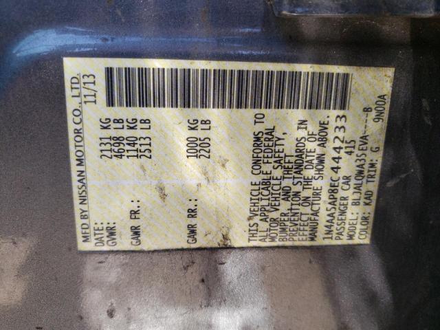 Photo 10 from auction – 2014 NISSAN MAXIMA S with VIN 1N4AA5AP8EC444233