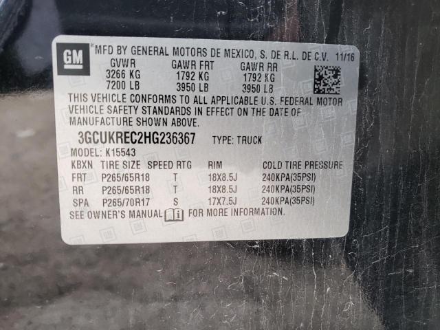 Photo 10 from auction – 2017 CHEVROLET SILVERADO with VIN 3GCUKREC2HG236367
