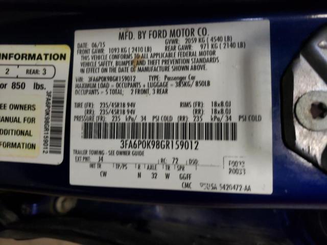 Photo 10 from auction – 2016 FORD FUSION TIT with VIN 3FA6P0K98GR159012
