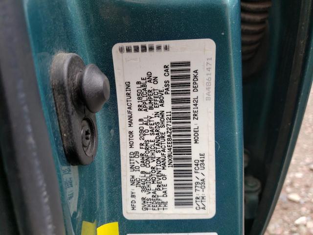 Photo 10 from auction – 2010 TOYOTA COROLLA BA with VIN 1NXBU4EE8AZ271211