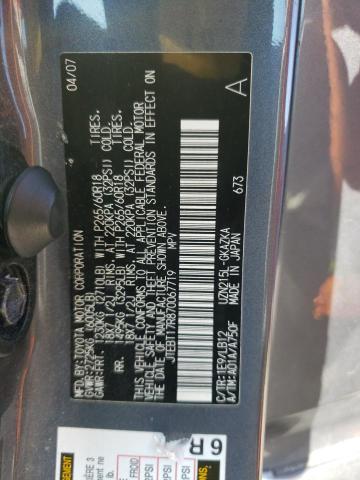 Photo 10 from auction – 2007 TOYOTA 4RUNNER LI with VIN JTEBT17R870067719