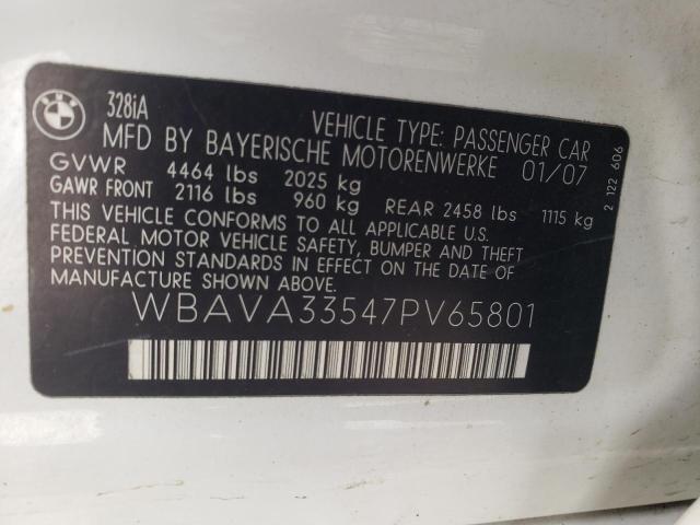 Photo 10 from auction – 2007 BMW 328 I with VIN WBAVA33547PV65801