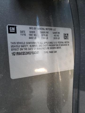 Photo 10 from auction – 2017 CHEVROLET VOLT LT with VIN 1G1RA6S53HU164341