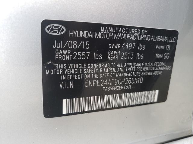 Photo 10 from auction – 2016 HYUNDAI SONATA SE with VIN 5NPE24AF9GH265510