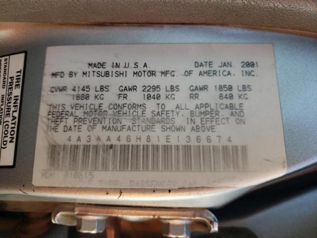 Photo 10 from auction – 2001 MITSUBISHI GALANT ES with VIN 4A3AA46H81E136674