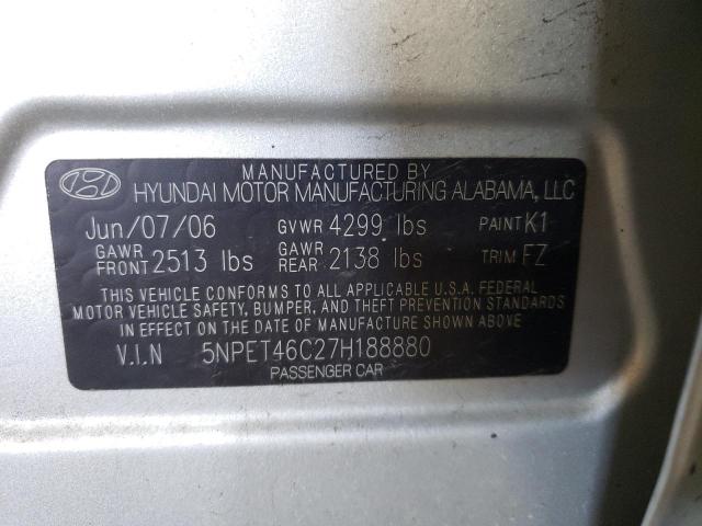 Photo 10 from auction – 2007 HYUNDAI SONATA with VIN 5NPET46C27H188880