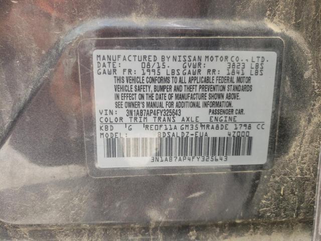 Photo 10 from auction – 2015 NISSAN SENTRA S with VIN 3N1AB7AP4FY325643