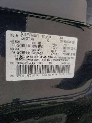 Photo 10 from auction – 2005 DODGE DURANGO SL with VIN 1D4HB48N85F565494
