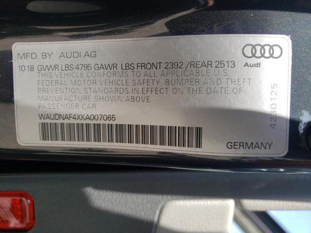 Photo 10 from auction – 2019 AUDI A4 PREMIUM with VIN WAUDNAF4XKA007065