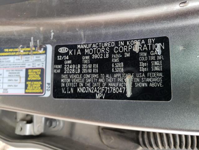 Photo 10 from auction – 2015 KIA SOUL with VIN KNDJN2A21F7178047