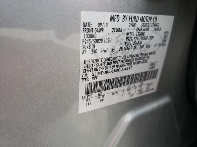 Photo 10 from auction – 2011 LINCOLN MKX with VIN 2LMDJ8JK1BBJ04317