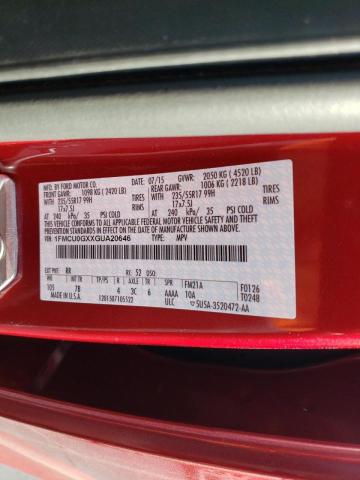 Photo 10 from auction – 2016 FORD ESCAPE SE with VIN 1FMCU0GXXGUA20646