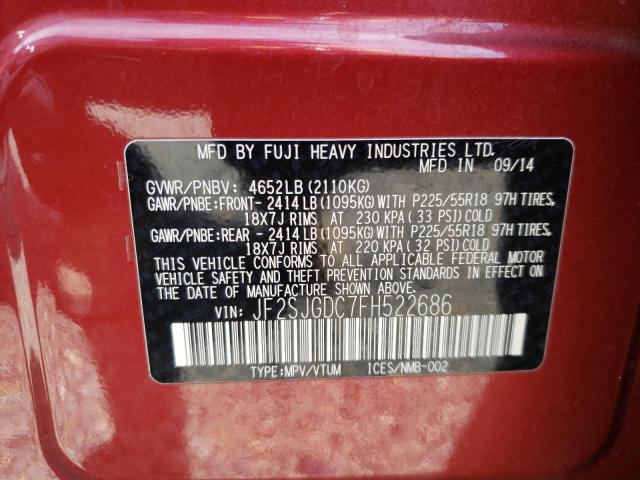 Photo 10 from auction – 2015 SUBARU FORESTER 2 with VIN JF2SJGDC7FH522686