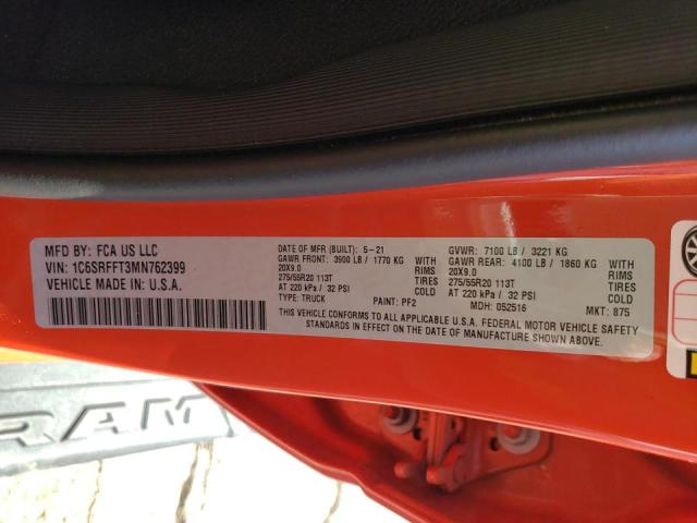 Photo 10 from auction – 2021 RAM 1500 BIG H with VIN 1C6SRFFT3MN762399