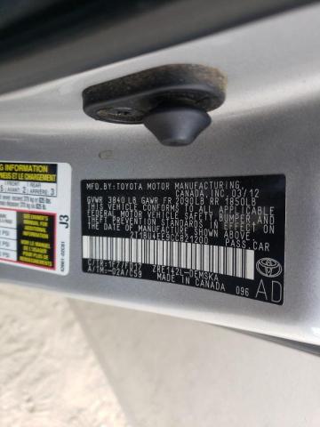 Photo 10 from auction – 2012 TOYOTA COROLLA BA with VIN 2T1BU4EE9CC821200