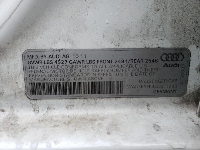 Photo 10 from auction – 2012 AUDI A4 PREMIUM with VIN WAUFFAFL3CN011238