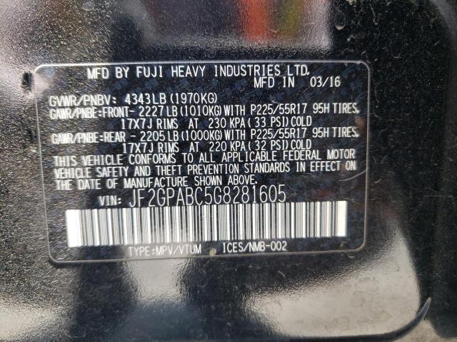 Photo 10 from auction – 2016 SUBARU CROSSTREK with VIN JF2GPABC5G8281605