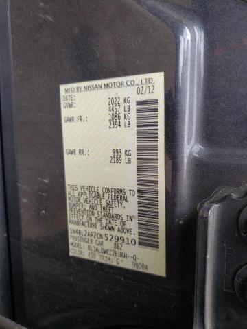 Photo 10 from auction – 2012 NISSAN ALTIMA SR with VIN 1N4BL2AP2CN529910