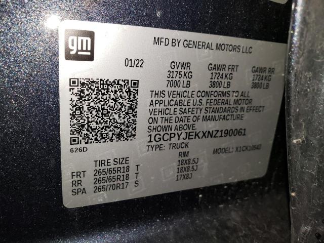 Photo 10 from auction – 2022 CHEVROLET SILVERADO with VIN 1GCPYJEKXNZ190061
