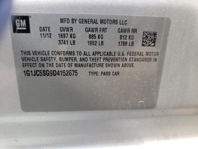 Photo 10 from auction – 2013 CHEVROLET SONIC LT with VIN 1G1JC5SG9D4152675