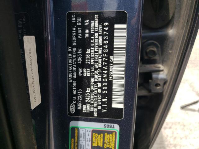 Photo 10 from auction – 2015 KIA OPTIMA LX with VIN 5XXGM4A77FG463749