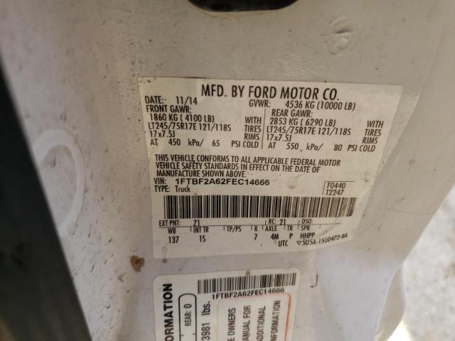 Photo 10 from auction – 2015 FORD F250 SUPER with VIN 1FTBF2A62FEC14666
