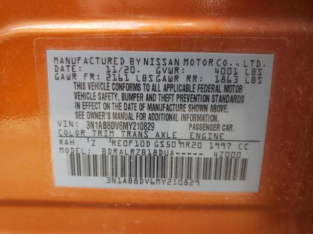 Photo 10 from auction – 2021 NISSAN SENTRA SR with VIN 3N1AB8DV6MY210829