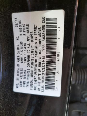 Photo 10 from auction – 2014 HONDA ACCORD EX with VIN 1HGCR2F72EA224456