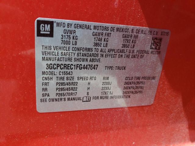 Photo 10 from auction – 2015 CHEVROLET SILVERADO with VIN 3GCPCREC1FG447647