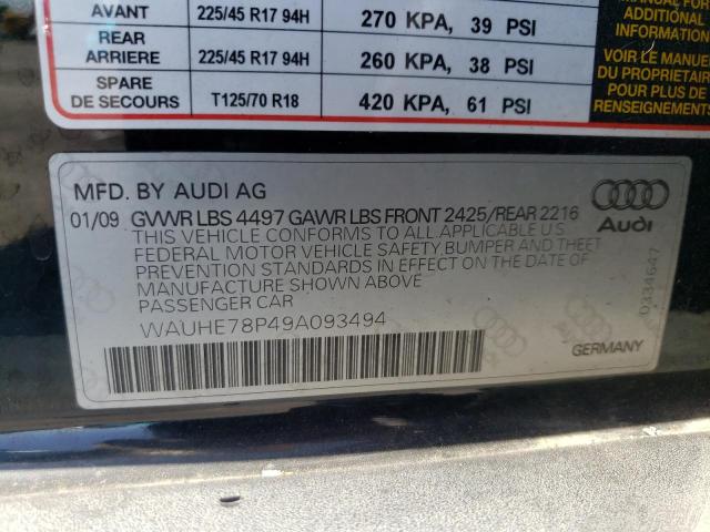 Photo 10 from auction – 2009 AUDI A3 2.0T with VIN WAUHE78P49A093494