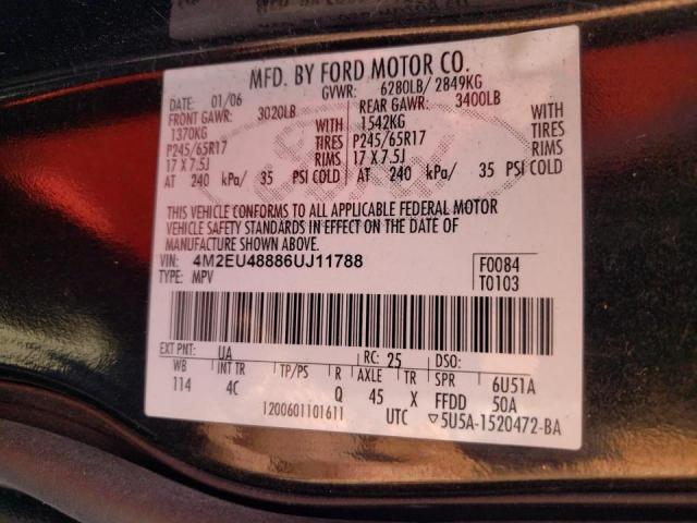 Photo 10 from auction – 2006 MERCURY MOUNTAINEE with VIN 4M2EU48886UJ11788