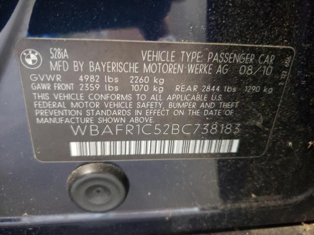 Photo 10 from auction – 2011 BMW 528 I with VIN WBAFR1C52BC738183