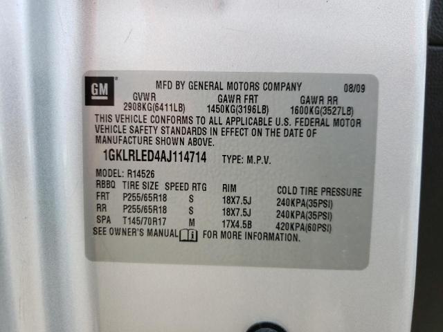 Photo 10 from auction – 2010 GMC ACADIA SLE with VIN 1GKLRLED4AJ114714