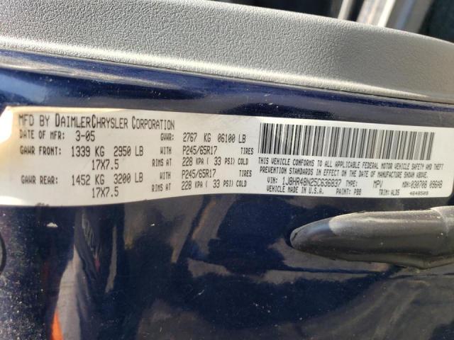Photo 10 from auction – 2005 JEEP GRAND CHER with VIN 1J8HR48N25C636837