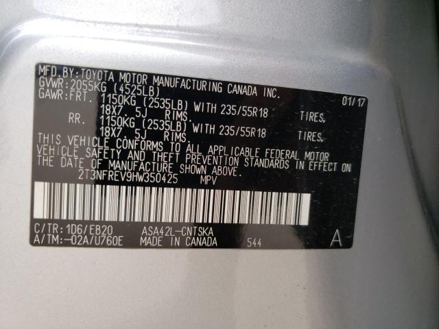 Photo 10 from auction – 2017 TOYOTA RAV4 SE with VIN 2T3NFREV9HW350425