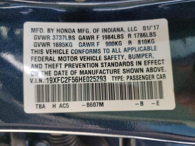 Photo 10 from auction – 2017 HONDA CIVIC LX with VIN 19XFC2F56HE025293