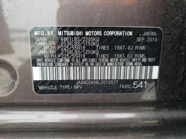 Photo 10 from auction – 2020 MITSUBISHI OUTLANDER with VIN JA4AD2A36LZ012077