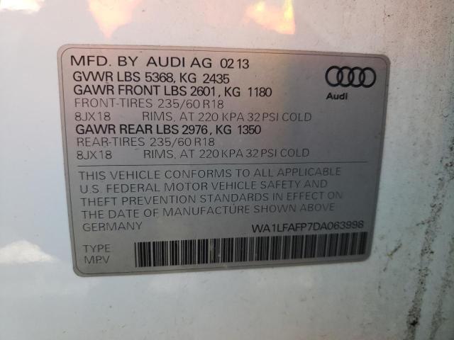 Photo 10 from auction – 2013 AUDI Q5 PREMIUM with VIN WA1LFAFP7DA063998