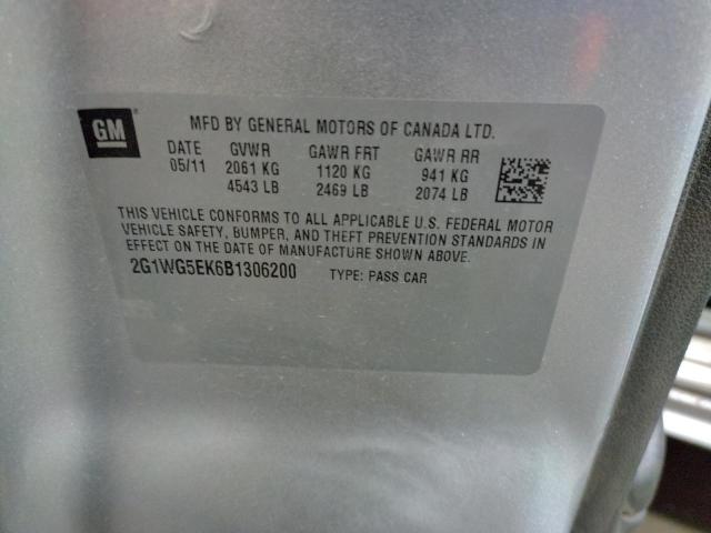Photo 10 from auction – 2011 CHEVROLET IMPALA LT with VIN 2G1WG5EK6B1306200