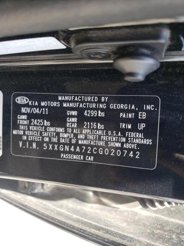 Photo 10 from auction – 2012 KIA OPTIMA EX with VIN 5XXGN4A72CG020742