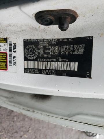 Photo 10 from auction – 2013 TOYOTA SIENNA with VIN 5TDZK3DC3DS327213