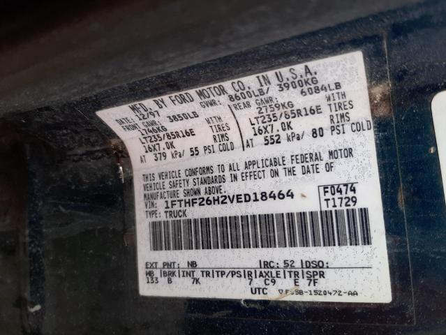 Photo 10 from auction – 1997 FORD F250 with VIN 1FTHF26H2VED18464