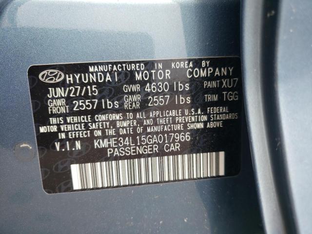 Photo 10 from auction – 2016 HYUNDAI SONATA HYB with VIN KMHE34L15GA017966