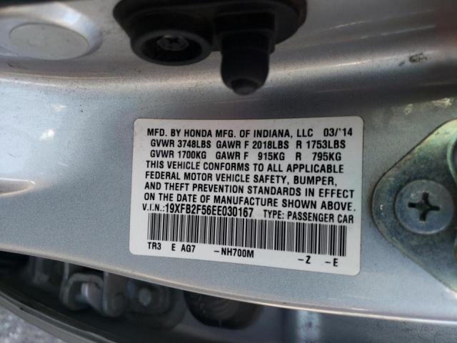 Photo 10 from auction – 2014 HONDA CIVIC LX with VIN 19XFB2F56EE030167