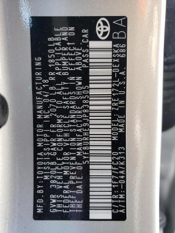 Photo 10 from auction – 2018 TOYOTA COROLLA L with VIN 5YFBURHE9JP838505