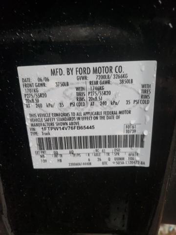 Photo 10 from auction – 2006 FORD F150 SUPER with VIN 1FTPW14V76FB65445