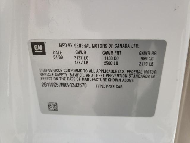 Photo 10 from auction – 2009 CHEVROLET IMPALA 2LT with VIN 2G1WC57M091303670