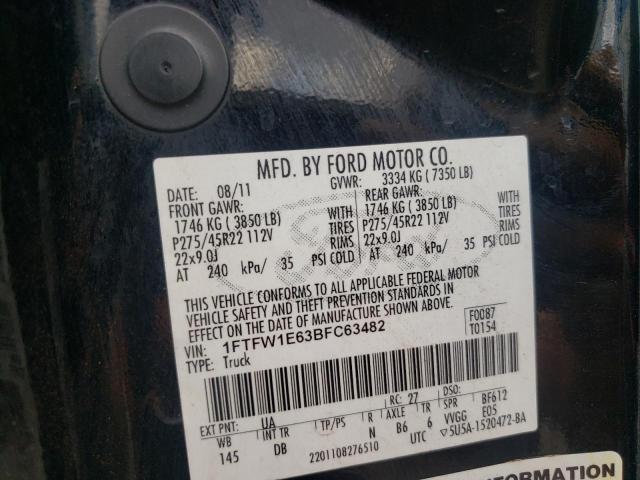 Photo 10 from auction – 2011 FORD F150 SUPER with VIN 1FTFW1E63BFC63482