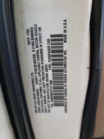 Photo 10 from auction – 2003 SUBARU LEGACY OUT with VIN 4S3BE686237211380